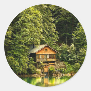 Sticker Rond Cabine Lake House