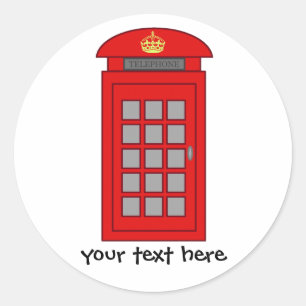Sticker Rond Cabine téléphonique britannique