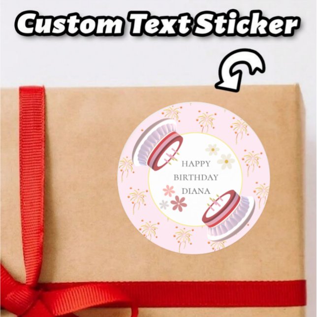Sticker Rond Câble numérique 3D gâteau fête d'anniversaire (Créateur téléchargé)