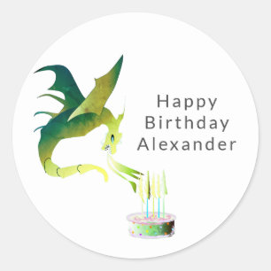 Sticker Rond Câble vert pour l'anniversaire du dagon