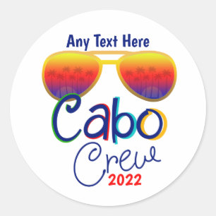 Sticker Rond Cabo Crew Vacances Famille Lune de miel Groupe Fil