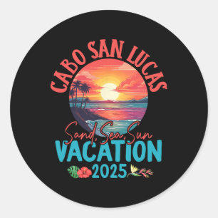 Sticker Rond Cabo San Lucas Mexique Vacation 2025 Souvenir Matc