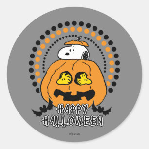 Sticker Rond cacahuètes   Bonne Halloween