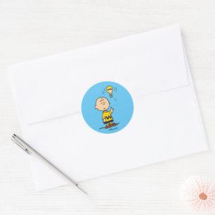 Sticker Rond cacahuètes   L'idée de l'ampoule de Charlie Brown