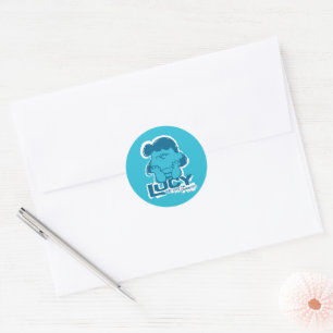 Sticker Rond cacahuètes Lucy Who Says I'm Crabby? ?