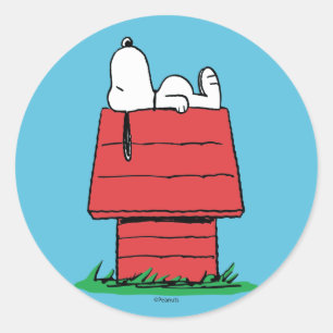 Sticker Rond cacahuètes Snoopy Napping