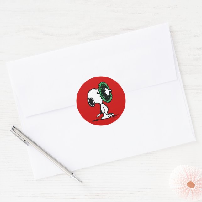 Sticker Rond cacahuètes | Snoopy pour les fêtes (Enveloppe)
