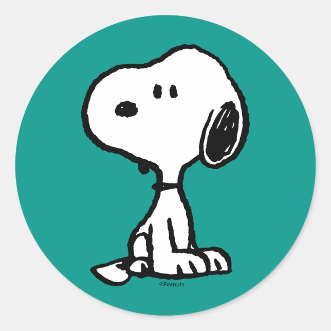 Sticker Rond cacahuètes | Tournages de snoopy (Devant)