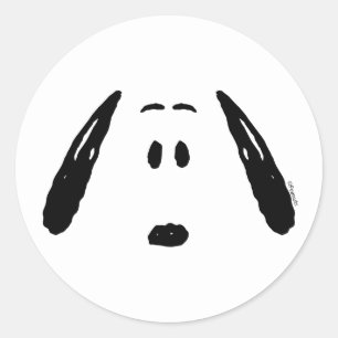 Sticker Rond cacahuètes Visage Snoopy