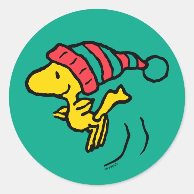 Sticker Rond cacahuètes | Woodstock Winter Beanie Casquette (Devant)
