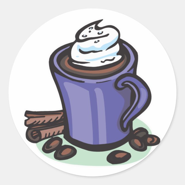 Sticker Rond cacao au chocolat chaud (Devant)