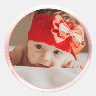 Sticker Rond *~* CACHER *** PERSONNALISER ROSE MÉTALLISÉE Cire