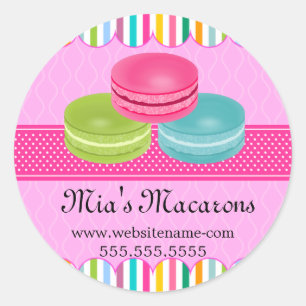 Sticker Rond Cachet coloré de la boulangerie Macaron