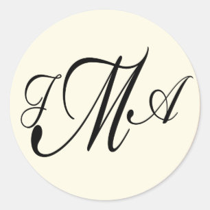 Sticker Rond Cachet crème et enveloppe brune personnalisés