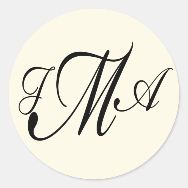 Sticker Rond Cachet crème et enveloppe brune personnalisés (Devant)