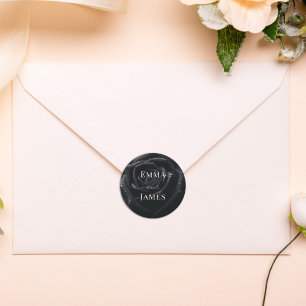 Sticker Rond Cachet de cire pour enveloppe de mariage Rose de m