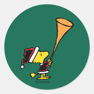 Sticker Rond Cachou   Woodstock Père Noël