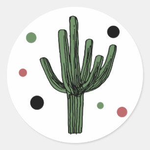 Sticker Rond Cactus