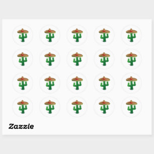 Sticker Rond Cactus Cinco de Mayo