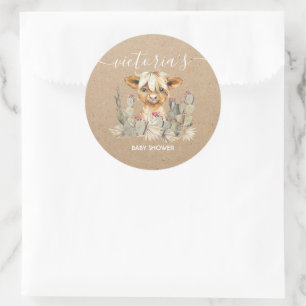 Sticker Rond Cactus de vache des Highlands