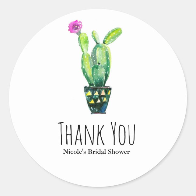 Sticker Rond Cactus Floral Rustique Fête des mariées sud-ouest (Devant)