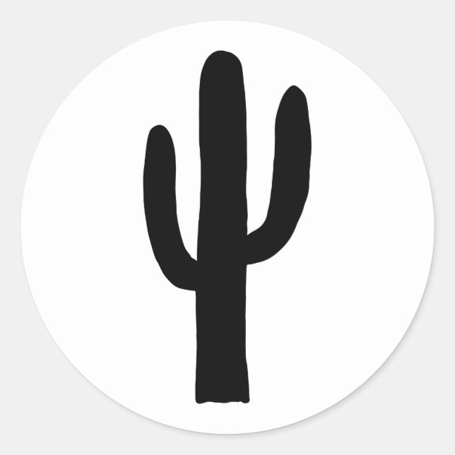 Sticker Rond Cactus noir. Les cactus modernes. Botanique simple (Devant)