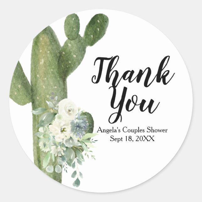 Sticker Rond Cactus Taco bout Love Couples douche Napkin (Devant)
