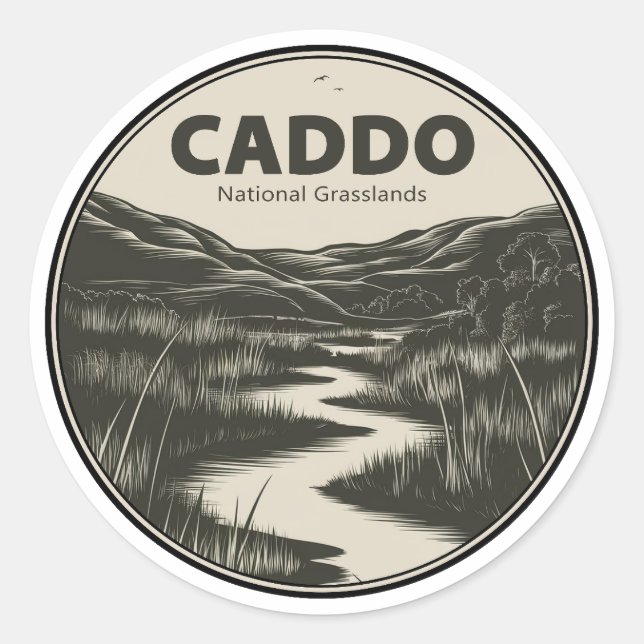Sticker Rond Caddo National Grasslands Texas Stream (Devant)