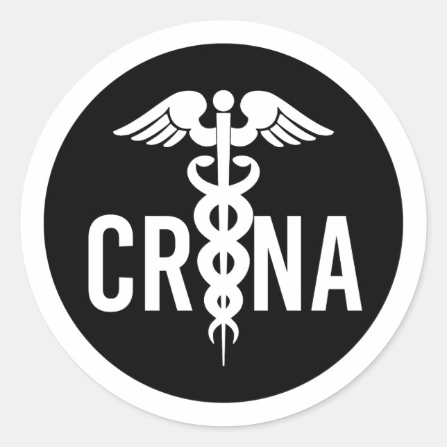 Sticker Rond Cadeau anesthésiste certifié CRNA (Devant)