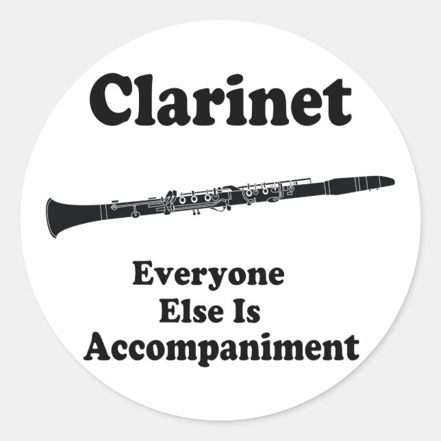 Sticker Rond Cadeau Clarinet (Devant)