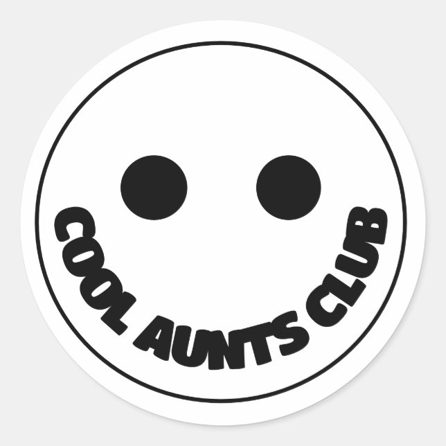 Sticker Rond cadeau club de tantes cool (Devant)