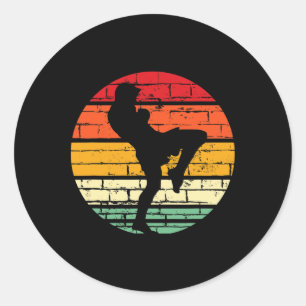 Sticker Rond Cadeau cool Muay Thai instructeur d'arts martiaux,
