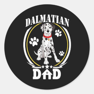 Sticker Rond Cadeau dalmate   Cadeau Dalmatien Papa Lover