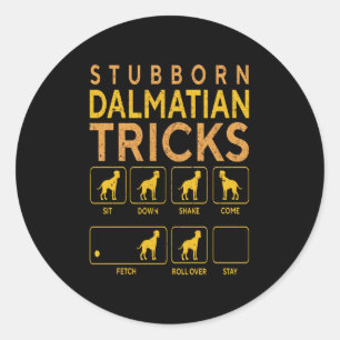 Sticker Rond Cadeau dalmate   Trucs de Dalmatie têtus