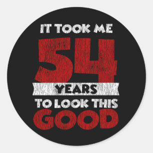 Sticker Rond Cadeau d'anniversaire drôle de 54 ans Vintage 54 a