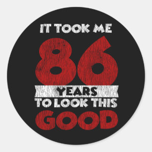 Sticker Rond Cadeau d'anniversaire drôle de 86 ans