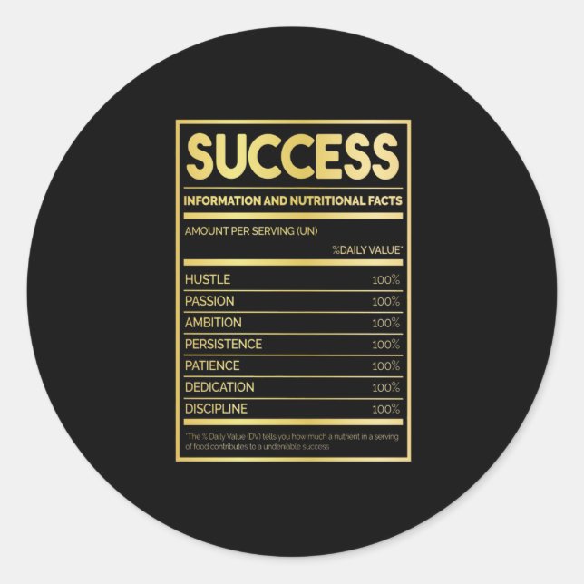 Sticker Rond Cadeau d'anniversaire Succès des faits nutritionne (Devant)