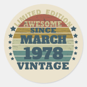 Sticker Rond Cadeau d'anniversaire vintage personnalisé