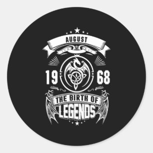 Sticker Rond Cadeau d'août   1968 La Naissance Des Légendes