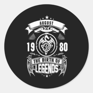 Sticker Rond Cadeau d'août   1980 La Naissance Des Légendes