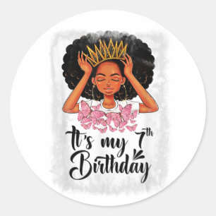 Sticker Rond Cadeau de 7 ans pour filles Adolescent 7e annivers