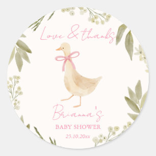 Sticker Rond Cadeau de baby shower comptines d'oie
