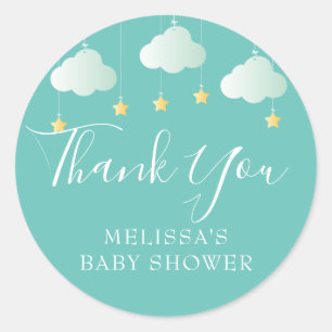 Sticker Rond Cadeau de baby shower pour une étoile scintillante