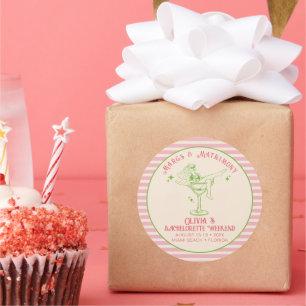 Sticker Rond Cadeau de Bachelorette pour Rétro Margs & Matrimon