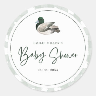 Sticker Rond Cadeau de bébé colvert Fête prénatale Mixte Vert