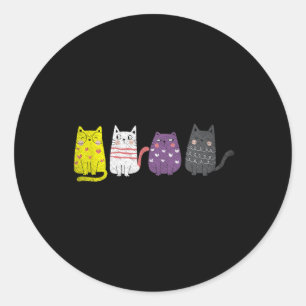 Sticker Rond Cadeau de chat animal mignon Non Pride binaire Age