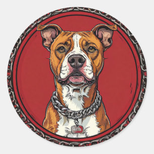 Sticker Rond 🐶Cadeau de chien Boxer pour les amoureux et les f