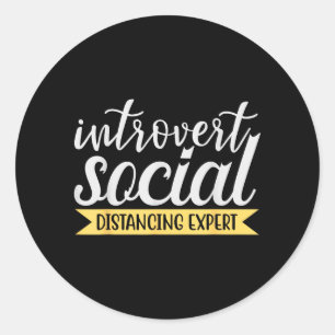 Sticker Rond Cadeau de citation sarcastique antisocial introver