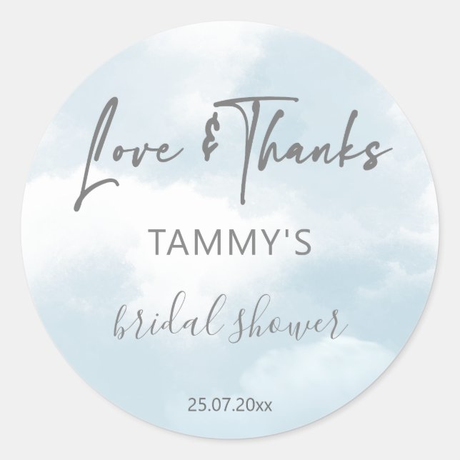 Sticker Rond Cadeau de faveur de douche de mariage Cloud nine (Devant)
