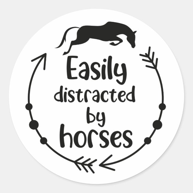 Sticker Rond Cadeau de fête Cheval de style western équestre mi (Devant)